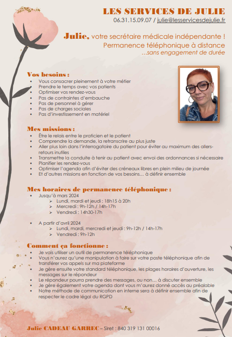 Secrétaire médicale indépendante / Permanence téléphonique