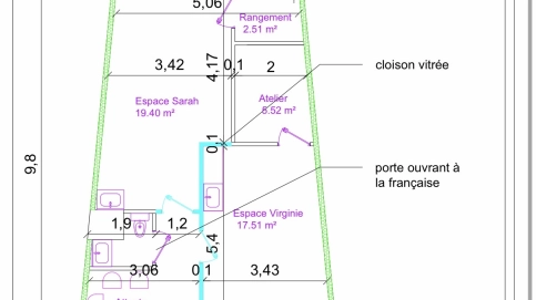 LOCAL PRO  22.5m2 dans un cabinet partagé