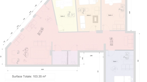 A vendre Paris 16e Triangle d'or - RdC surface commerciale 105 m2