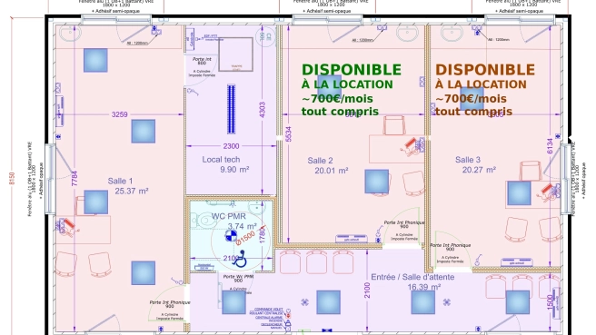 Locaux paramédicaux neufs tout compris – Vue Pyrénées – Asson