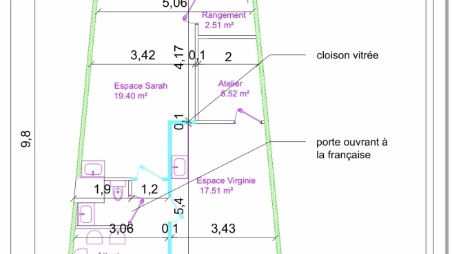 LOCAL PRO  22.5m2 dans un cabinet partagé