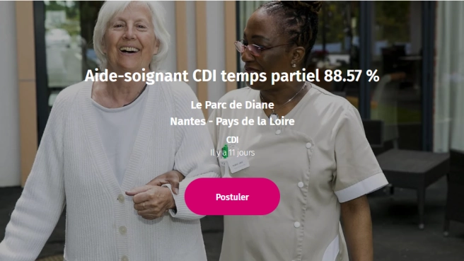 Aide-soignant CDI temps partiel 88.57 %