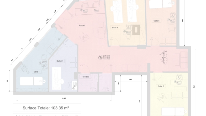 A vendre Paris 16e Triangle d'or - RdC surface commerciale 105 m2