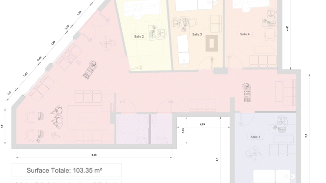A vendre Paris 16e Triangle d'or - RdC surface commerciale 105 m2